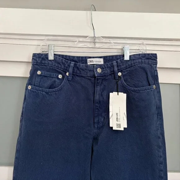 ZARA Bootcut Fit Ladies Blue Dyed Denim Jeans sz 8 US 40 EUR   NWT NEW - Picture 2 of 5